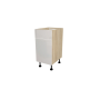 MEUBLE DE CUISINE BAS 1 TIROIR + 1 PORTE , PRAGUE , TAUPE BRILLANT , L 40 cm x H 72 cm x P 56 cm