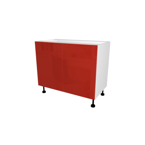 MEUBLE DE CUISINE BAS A PORTE , CHARLEROI , ROUGE BRILLANT , L 100 cm x H 72 cm x P 56 cm