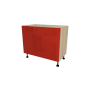 MEUBLE DE CUISINE BAS A PORTE , CHARLEROI , ROUGE BRILLANT , L 100 cm x H 72 cm x P 56 cm