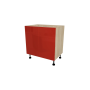 MEUBLE DE CUISINE BAS A PORTE , CHARLEROI , ROUGE BRILLANT , L 80 cm x H 72 cm x P 56 cm