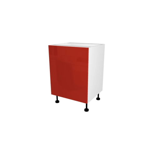 MEUBLE DE CUISINE BAS A PORTE , CHARLEROI , ROUGE BRILLANT , L 60 cm x H 72 cm x P 56 cm