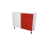 MEUBLE DE CUISINE ANGLE , CHARLEROI , ROUGE BRILLANT , L 110 cm x H 72 cm x P 56 cm