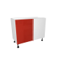 MEUBLE DE CUISINE ANGLE AVEC TOURNIQUET GAUCHE, CHARLEROI , ROUGE BRILLANT , L 110 cm x H 72 cm x P 56 cm