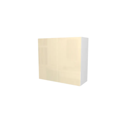 MEUBLE DE CUISINE HAUT , CASABLANCA , BEIGE BRILLANT , L 80 cm x H 72 cm x P 30 cm