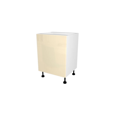 MEUBLE DE CUISINE SOUS ÉVIER , CASABLANCA , BEIGE BRILLANT , L 60 cm x H 72 cm x P 56 cm