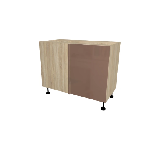 MEUBLE DE CUISINE ANGLE SOUS ÉVIER , RIO , CAPPUCCINO BRILLANT , L 110 cm x H 72 cm x P 56 cm